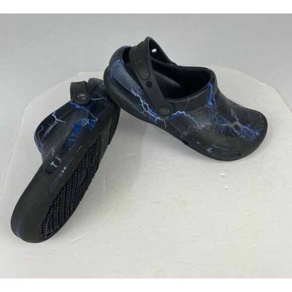 Crocs Bistro Work Clog Slip Resistant, Men's size M6 W8 Black/Lightning Bolts. - Picture 1 of 10